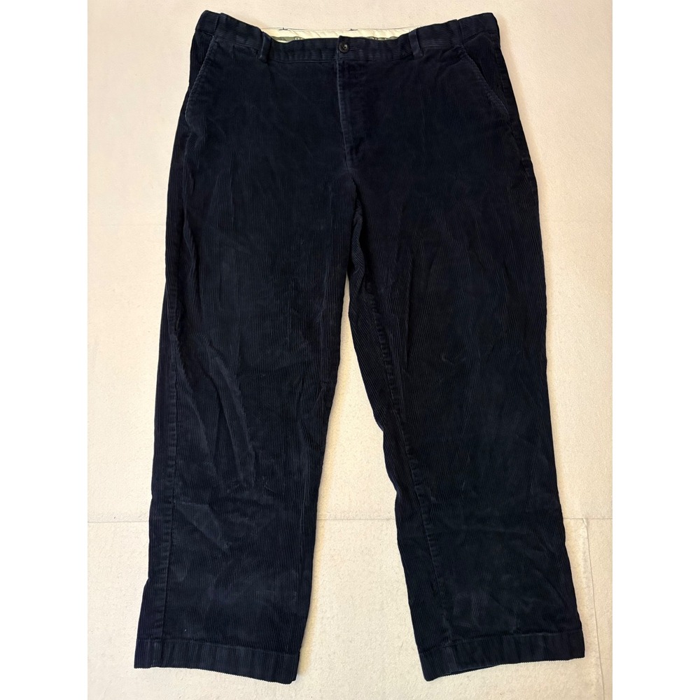 LL Bean Mens Comfort Waist Corduroy Pants Navy Blue 40x29 Straight Leg 502864